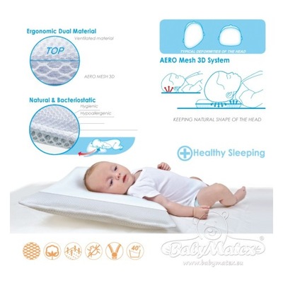 Poduszka dla niemowląt 60x36 Aero Klin biała
