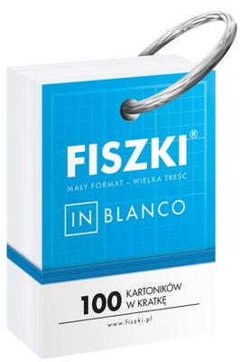 Fiszki in blanco. 100 czystych kartoników w kratkę