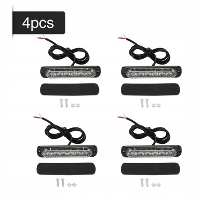 4 szt. 12-24v автомобиль 6 лампа błyskowa led фото №1