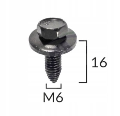 БОЛТ БАМПЕРА M6X18 5SZT DO CITROEN SAXO