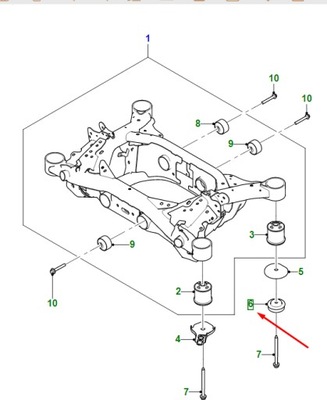 Jaguar i-pace x590 rear frame carrier vibration damper t4k2235 original фото №1