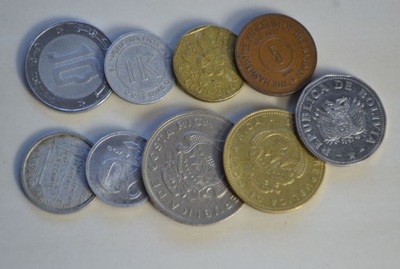 Monety - miks - zestaw 9 monet - każda moneta inna - Orient