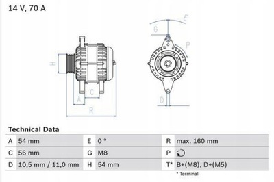 ГЕНЕРАТОР BOSCH 0 986 041 260 OPEL