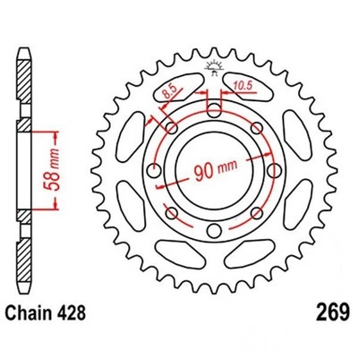 ЗУБЧАТКА ЗАДНЯ 41Z 428 DAELIM RODWIN DAYSTAR VT 125