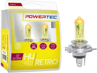 H4 ЛАМПОЧКИ ЖОВТІ RETRO X2 GOLD POWERTEC H4 55W