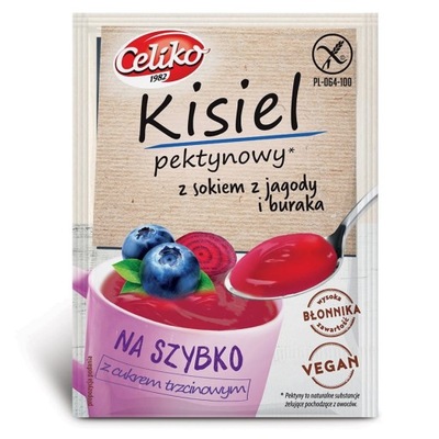 Kisiel na szybko Burak z Jagodą bez glutenu Celiko