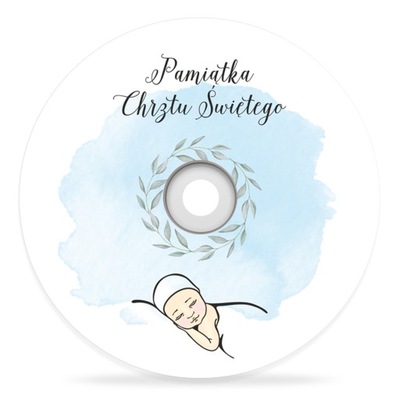 Płyta DVD z nadrukiem PAMIĄTKA CHRZTU ŚWIĘTEGO niebieski błękit