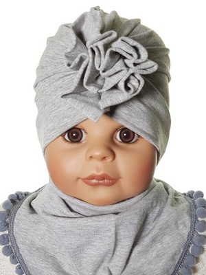 POLSKI KOMPLET CZAPKA TURBAN + CHUSTKA CZAPECZKA CHUSTECZKA 0- 9M-C 5 KOLOR