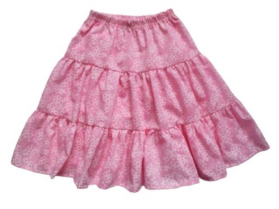 Spódniczka spódnica falbany różowa 122 bawełna