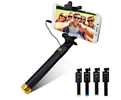 SELFI STICK KIJEK DO TELEFONU Z KABLEM MONOPOD