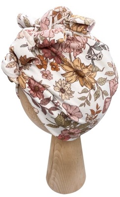 Czapka Turban bawełniany wiązany Retro flowers