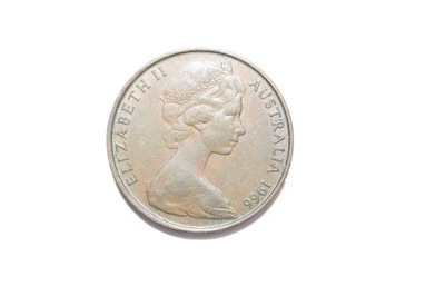 AUSTRALIA 2 Centy 1966 r. ELŻBIETA II Moneta 2 CENTS (E0105-2)