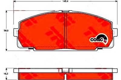 Trw тормозные колодки тормозные toyota перед hi-ace trw фото №1