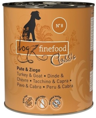 Dogz Finefood Classic N.08 Indyk i koza puszka 800