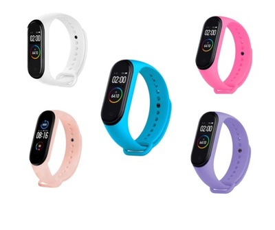 Zestaw 5 opasek kolory xiaomi mi band 5/6/7 wybieraj oryginalne kolory