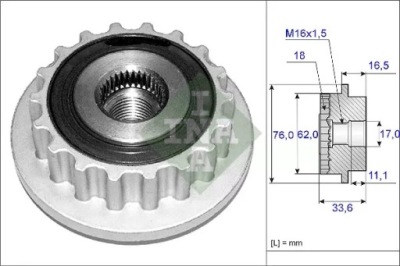 Генератор - сцепление односторонний schaeffler ina 535 0118 10 фото №1