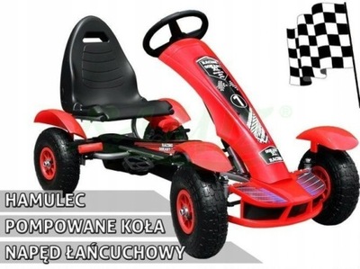 WIELKI GOKART POMPOWANE KOŁA NA PEDAŁY DO 50 KG