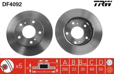 ДИСК ТОРМОЗНОЙ NISSAN ПЕРЕД VANETTE DF4092