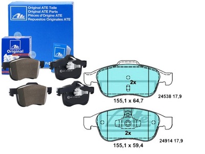 Ate гальмівні колодки гальмівні керамічні dacia dokker dokke фото №1