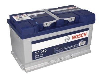 АКУМУЛЯТОР BOSCH S4 010 (80AH/740A, ПРАВА +, B13)