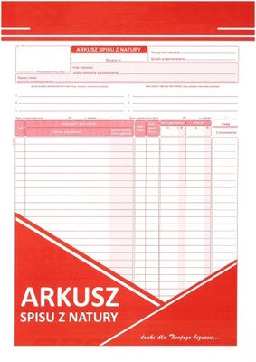 ARKUSZ SPISU Z NATURY A4 80 kartek (wielokopia)