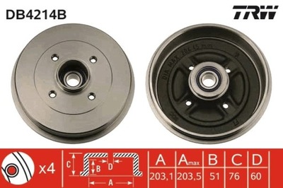 2 PIEZAS BEBEN DE FRENADO DACIA PARTE TRASERA LOGAN 1,2-1,6 04- CON COJINETE DB4214B  