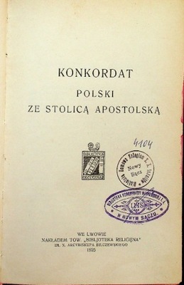 Konkordat Polski ze Stolicą Apostolską 1925 r.