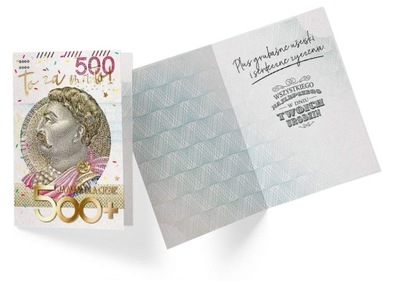 Kartka urodzinowa 500 Złotych 500+