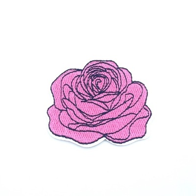 Naszywka Aplikacja termo kwiat róży jasny różowy
