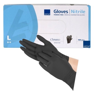Rękawiczki RĘKAWICE nitryl CZARNE Abena L 100 szt