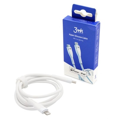 Kabel 3MK USB C do Lightning Biały 20W 3A 1m