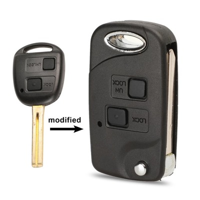 2/3 Buttons Modified Flip Remote Key Shell for Lexus RX300 LS400 LS4~54090