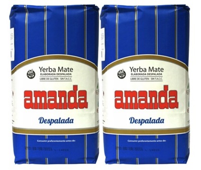 YERBA MATE AMANDA 2 x 500g 1kg DESPALADA SIN PALO MOCNA