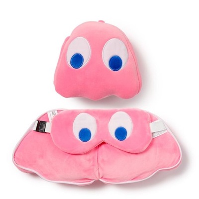 Pluszowa poduszka podróżna i maska na oczy Pac-Man