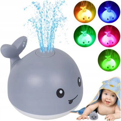 FONTANNA ZABAWKA DO KĄPIELI WODY TRYSKAJĄCY ŚWIECĄCY WIELORYB DLA DZIECI