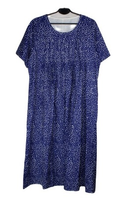 Niebieska sukienka wzór ciapki plisowanie L 40