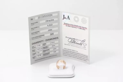 ZŁOTA OBRĄCZKA Z DIAMENTEM 585 4,81G R10