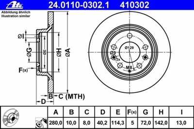 DISCO DE FRENADO PARTE TRASERA MAZDA SERIA-6 02-, MX-5 05-  