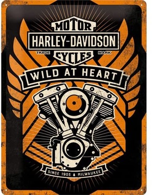 Tablica-Szyld Harley-Davidson Motorcycles Wild Heart 30x40 Nostalgic 63310 фото