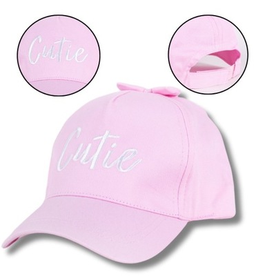 Różowa czapka z daszkiem dla dziewczynki bejsbolówka 50-54