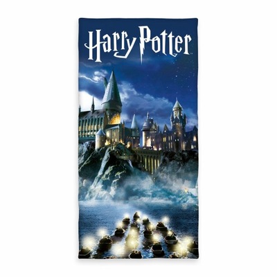 Ręcznik plażowy 70x140 Harry Potter granatowy dziecięcy welurowy