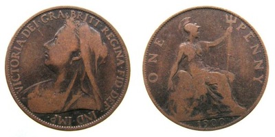 8858. ANGLIA, WIKTORIA, ONE PENNY, 1900