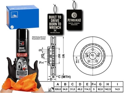 Тормозные диски тормозные 2szt. перед lexus es nx rx 2.0-3.5h #petrolhead pro+ kit2 фото №1