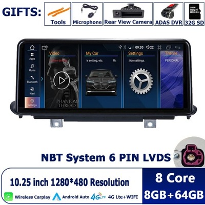 NAWIGATOR GPS ANDROID 12 PARA BMW X5 F15 X6 F16 2014-2017 RADIO DE AUTOMÓVIL ID8 NBT  