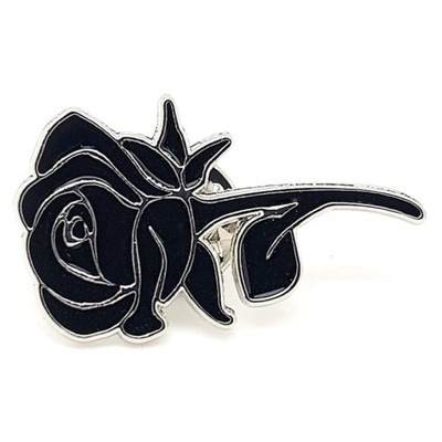 Przypinka pin wpinka żałobna czarna róża