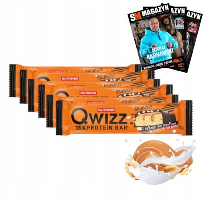 BATON BIAŁKOWY 35% QWIZZ PROTEIN BAR PROTEINY 21G BEZ GLUTENU ENERGIA 6x60g