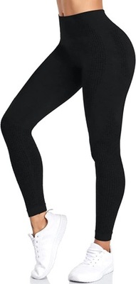 LEGGINSY SPORTOWE DAMSKIE CZARNE YAAVII S