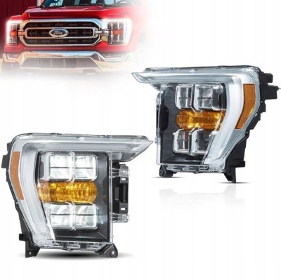 REJILLAS FAROS DIODO LUMINOSO LED FORD F150 F-150 21-24 VLAND CROMO  