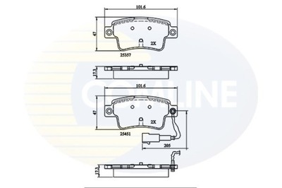 КОЛОДКИ ГАЛЬМІВНІ COMLINE /ЗАД/ (ODP.GDB1872) FIAT PUNTO EVO 09-/ABARTH