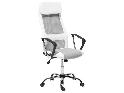 Krzesło fotel biurowe regulowane białe